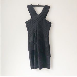BCBGMaxAzria: Black Ruffle Cocktail Dress